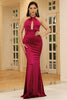 Load image into Gallery viewer, Red Halter Keyhole Sleeveless Long Formal Dress