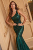 Load image into Gallery viewer, Mermaid Dark Green One Shoulder Long Formal Dress