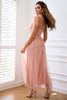Load image into Gallery viewer, Pink A Line Corset Spaghetti Straps Formal Dress