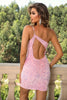 Load image into Gallery viewer, Pink One Shoulder Bodycon Backless Cocktail Dress