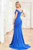 Load image into Gallery viewer, Off the Shoulder Royal Blue Mermaid Long Formal Dress