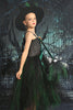 Load image into Gallery viewer, Dark Green Lace-Up Front Tulle Halloween Girl Dress