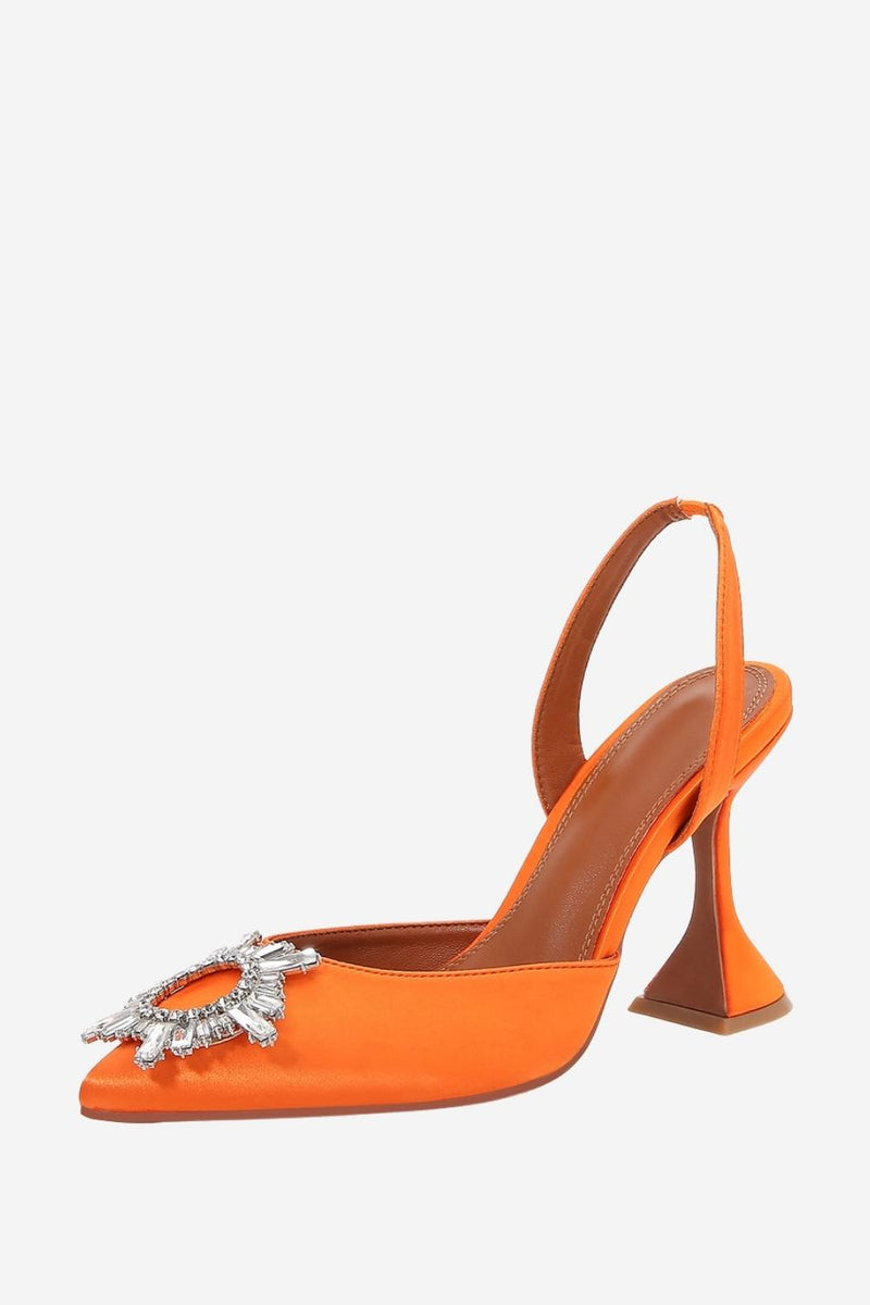 Load image into Gallery viewer, Rhinestone Pointed Toe Stiletto Sandals