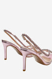 Rhinestone Pink Pointed Toe Stiletto Sandals