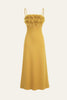 Load image into Gallery viewer, Yellow High-Quality Stitching Waist-Hugging Long Party Dress With Feather