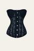 Load image into Gallery viewer, Black Steel Bone Lace Flower Corset Shapewear