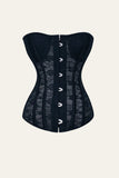 Black Steel Bone Lace Flower Corset Shapewear