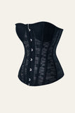 Black Steel Bone Lace Flower Corset Shapewear