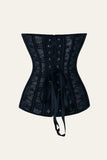 Black Steel Bone Lace Flower Corset Shapewear