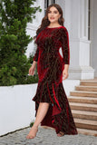 A Line Bateau Neck Black Velvet Plus Size Holiday Party Dress