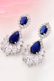 Royal Blue Teardrop Dangle Earrings Party Prom Jewelry