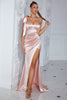 Load image into Gallery viewer, One Shoulder Pink Corset Formal Dress with Ruffles