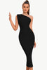 Load image into Gallery viewer, Bodycon One Shoulder Black Party Dress