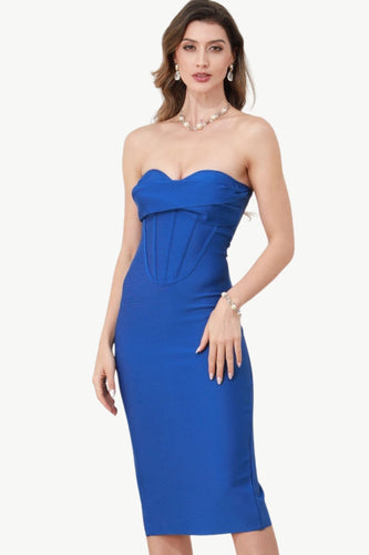 Sweetheart Royal Blue Corset Party Dress