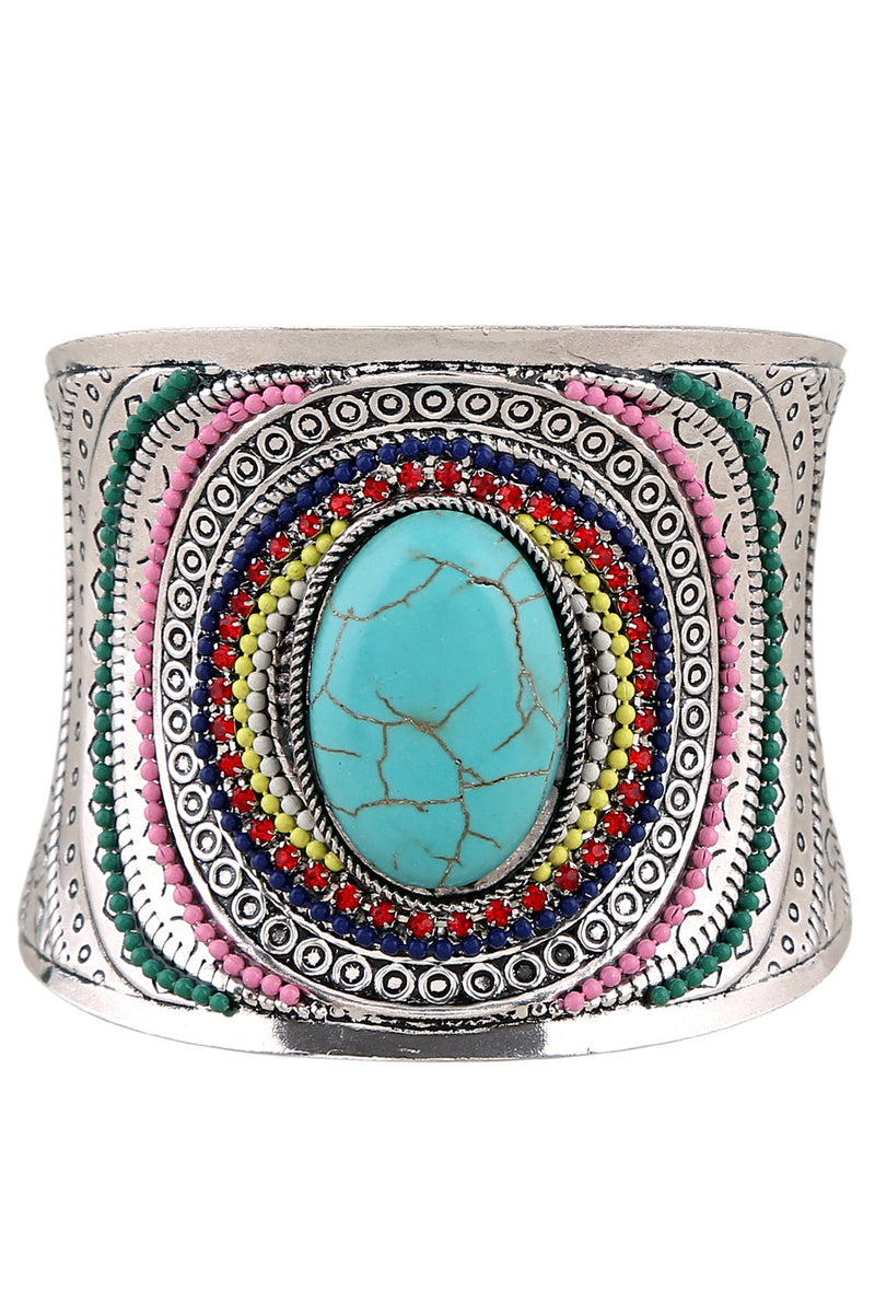 Load image into Gallery viewer, Peacock Blue Boho Style Bracelet