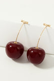 Golden Red Cherry Earrings