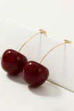 Golden Red Cherry Earrings