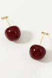 Golden Red Cherry Earrings