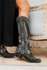 Load image into Gallery viewer, Black Boho Style High Cowgirl Boots