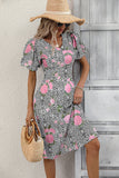 V-neck Floral Print Summer Dress