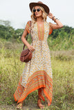 Floral Print V-neck Maxi Summer Dress