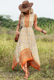 Floral Print V-neck Maxi Summer Dress