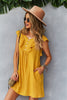 Load image into Gallery viewer, Yellow Button Boho Summer Dress with Ruffles