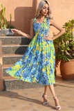 Yellow Floral Boho Maxi Summer Dress