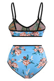 Floral Printed 3 Piece Bikini Set with Beach Skirt