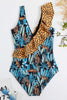 Load image into Gallery viewer, Green Printed One Piece Swimwear with Ruffles