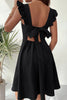 Load image into Gallery viewer, Black Square Neck Mini Graduation Dress