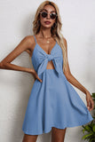 Black Keyhole Spaghetti Straps Graduation Dress