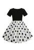 Load image into Gallery viewer, White Polka Dots Girls&#39; Dress With Short Sleeves