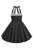 Red Halter Polka Dots 50's Girls Dress