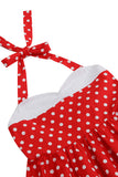 Red Halter Polka Dots 50's Girls Dress