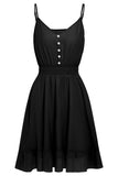 Black Spaghetti Straps A Line Summer Dress