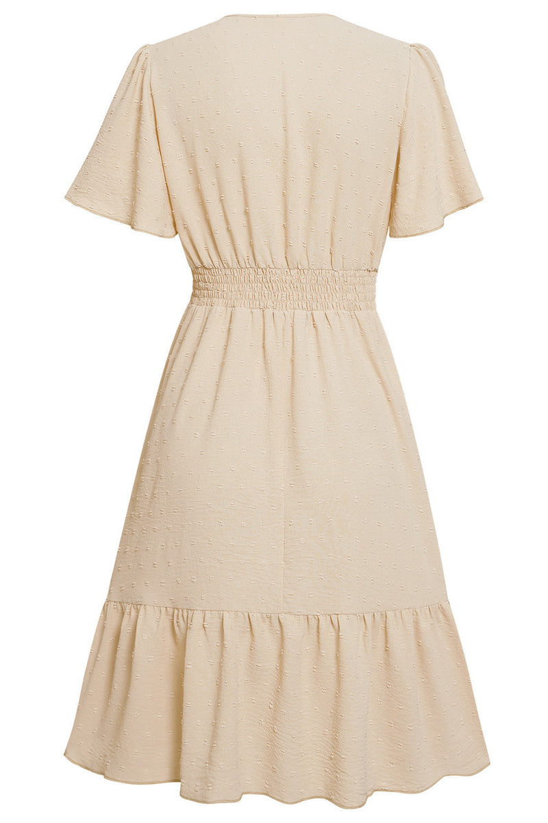 Load image into Gallery viewer, Apricot V Neck A Line Summer Dress