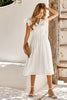 Load image into Gallery viewer, White V Neck Midi Summer Dress