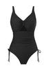 Load image into Gallery viewer, One Piece High Waist Black Swimwear with Keyhole