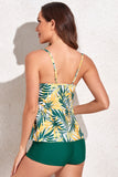 Two Piece Green Printed Swimsuit