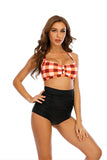 Plaid Halter Two Piece Swimwear