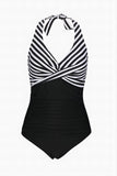 Stripes Halter One Piece Swimwear