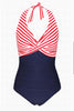 Load image into Gallery viewer, Stripes Halter One Piece Swimwear