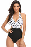 Halter Cut Out One Piece High Waist Swimwear