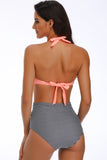 Halter Cut Out One Piece High Waist Swimwear