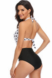 Halter Cut Out One Piece High Waist Swimwear