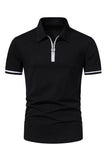 Casual Summer Short Sleeves Men's Tops with Zipper