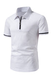 Casual Summer Short Sleeves Men's Tops with Zipper