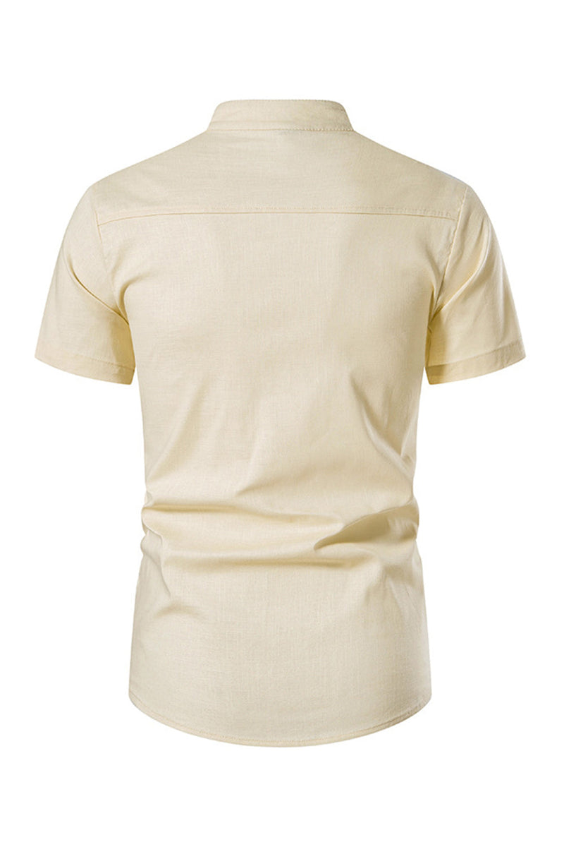 Load image into Gallery viewer, Slim Fit White Buttons Summer Men&#39;s Tops