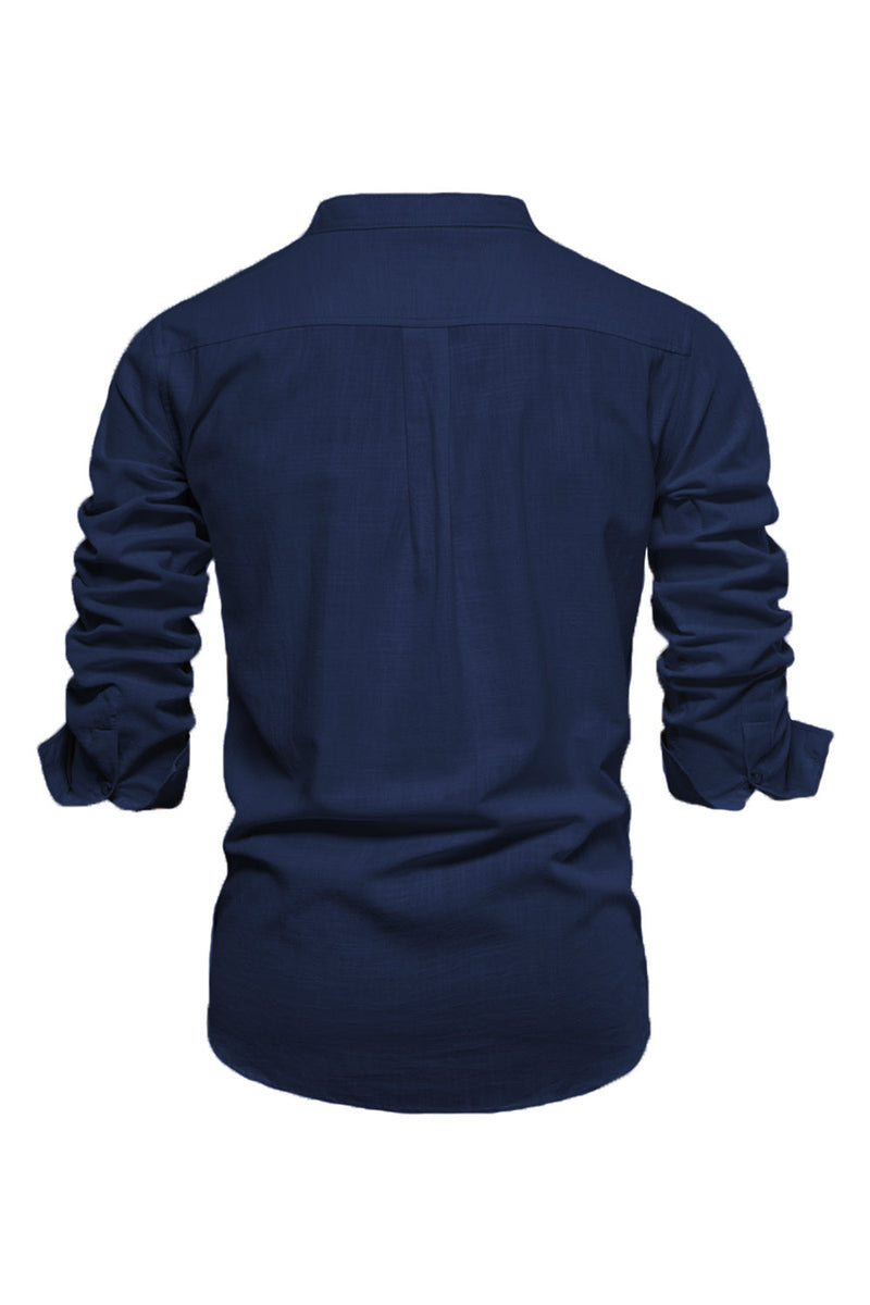 Load image into Gallery viewer, Long Sleeves Black Casual Men&#39;s Shirt